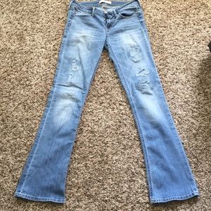 Light wash sewed ripped hollister jeans